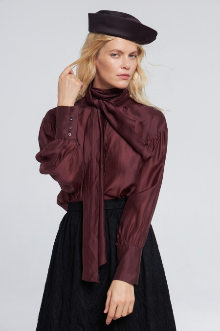 Блузка Grace (Цвет Бордо, Размер 44/S, Состав 80% Тенсел, 20% Полиэстер)