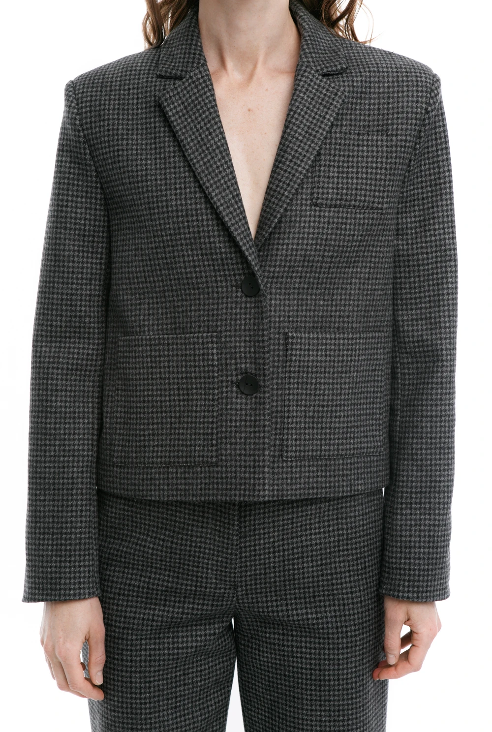 Жакет FOLK ( Цвет Серый в клетку )