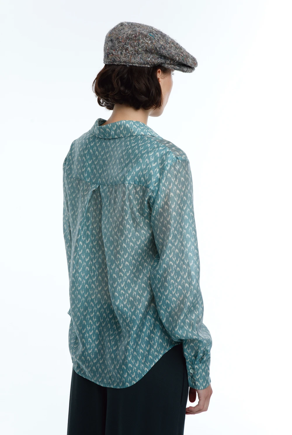 Блузка Pastoral  ( Цвет Бирюзовый с рисунком )