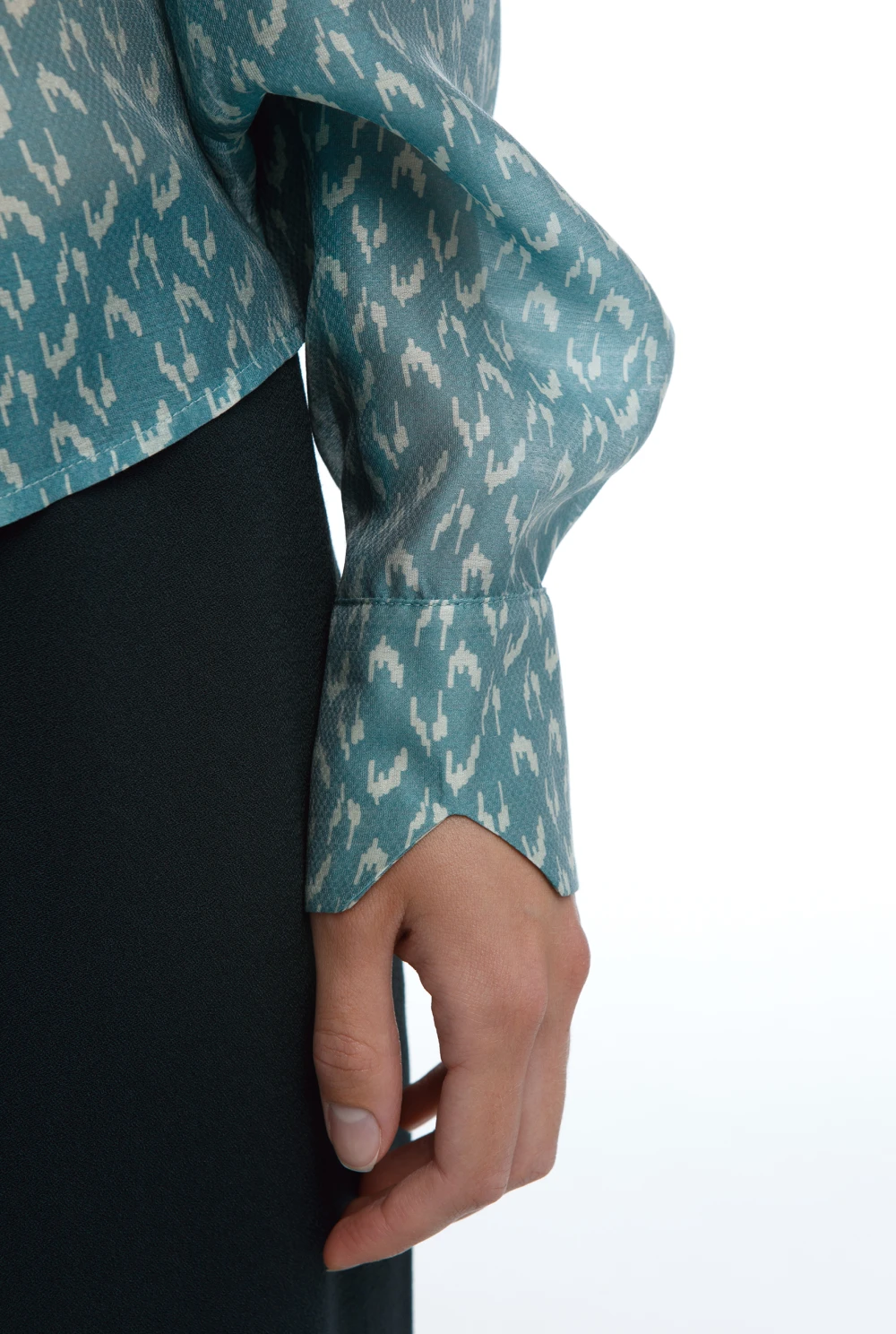 Блузка Pastoral  ( Цвет Бирюзовый с рисунком )